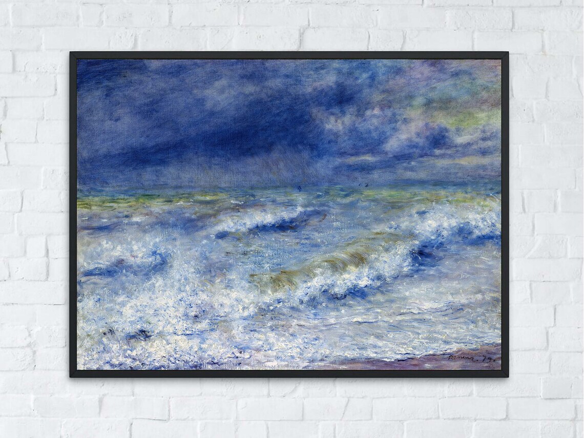 Renoir Seascape Vintage Wall Art Pierre Auguste Renoir The Wave Impressionist Landscape Painting Blue Sea Print Ocean Print - Image 3