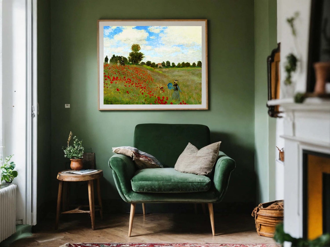 Claude Monet Poppy Field in Argenteuil Red Poppies Landscape Poster - Image 8