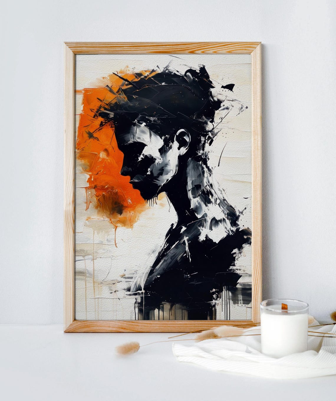 Abstract Expressionist Portrait Bold Silhouette Wall Art Instant