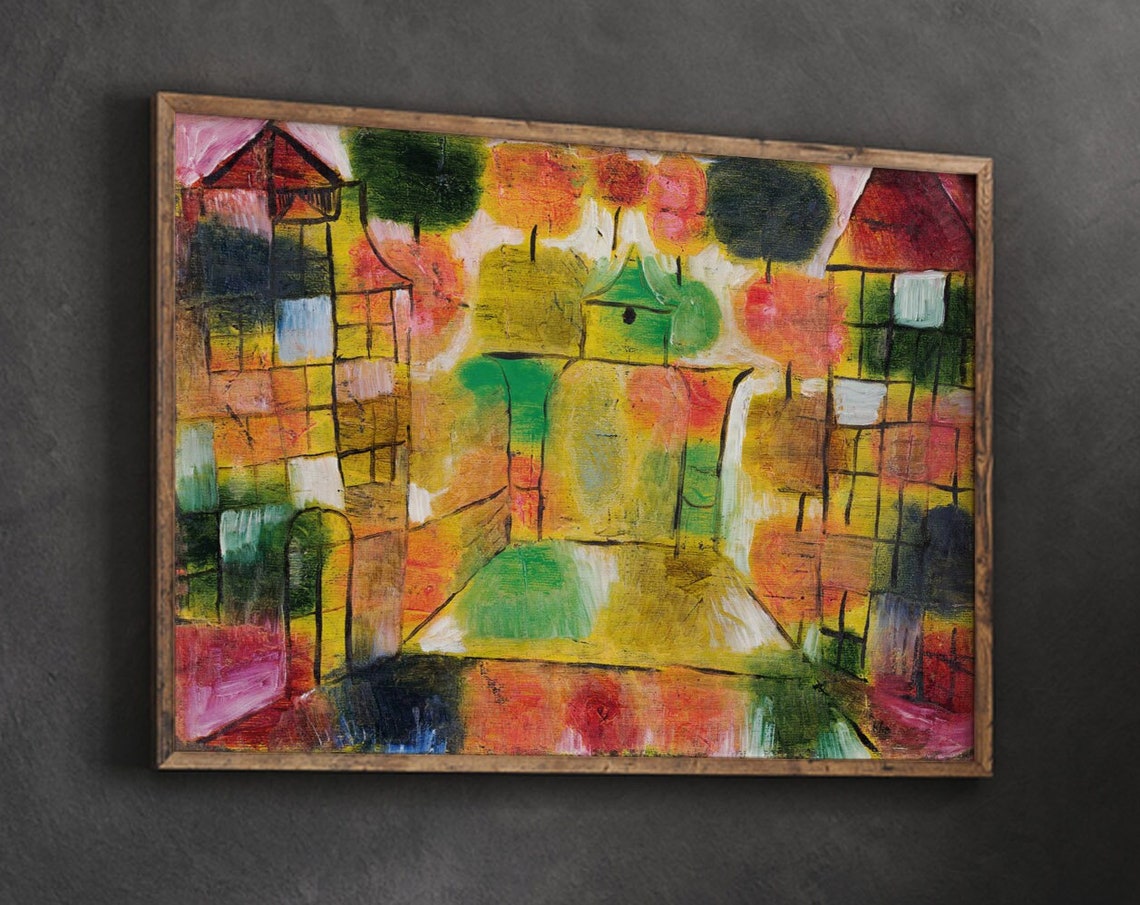 Paul Klee Print Tree And Architecturerhythms 1920 Colorful Decor Abstract Art Famous