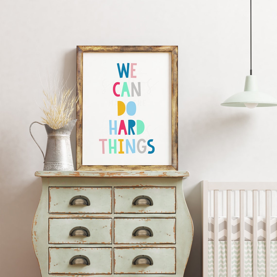 We Can Do Hard Things Colorful Kids Affirmation Nursery Quote Poster - Image 3