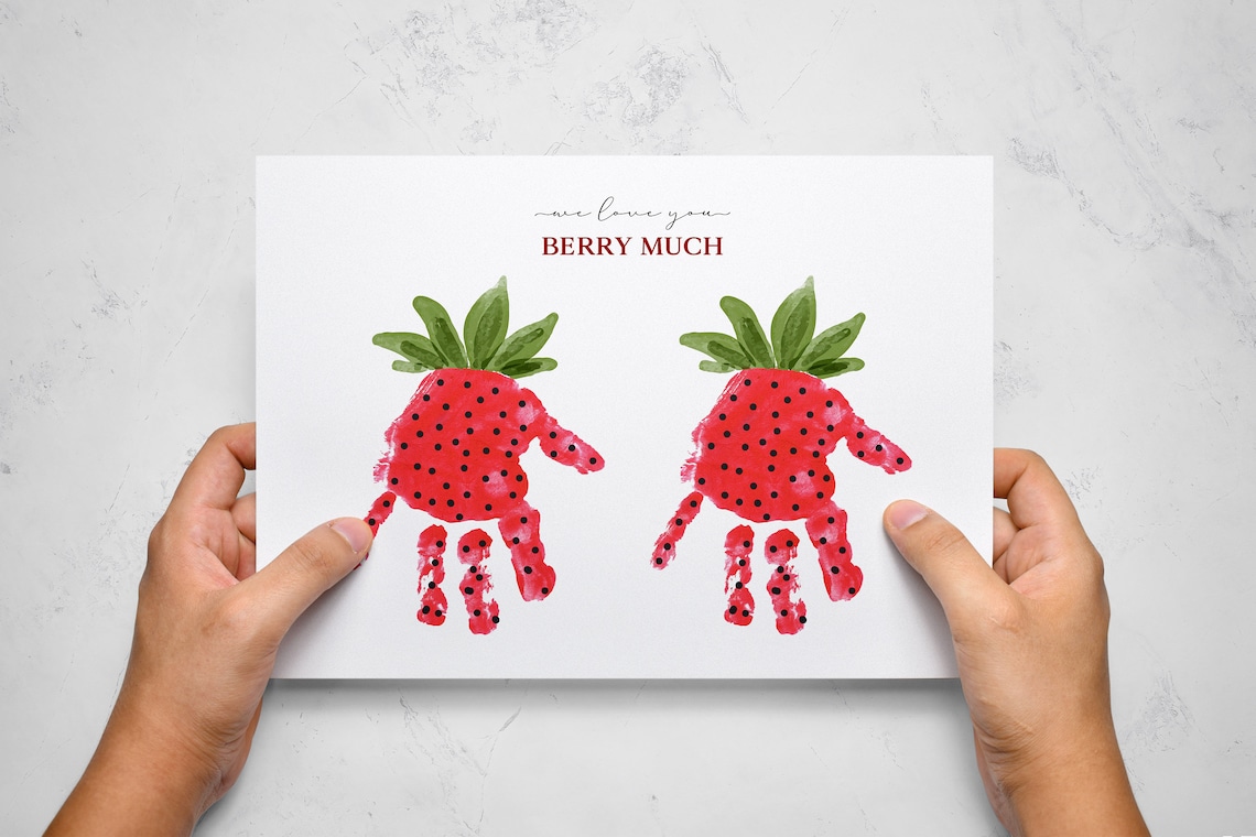 We Love You Berry Much Handprint Keepsake Art Print - Image 3