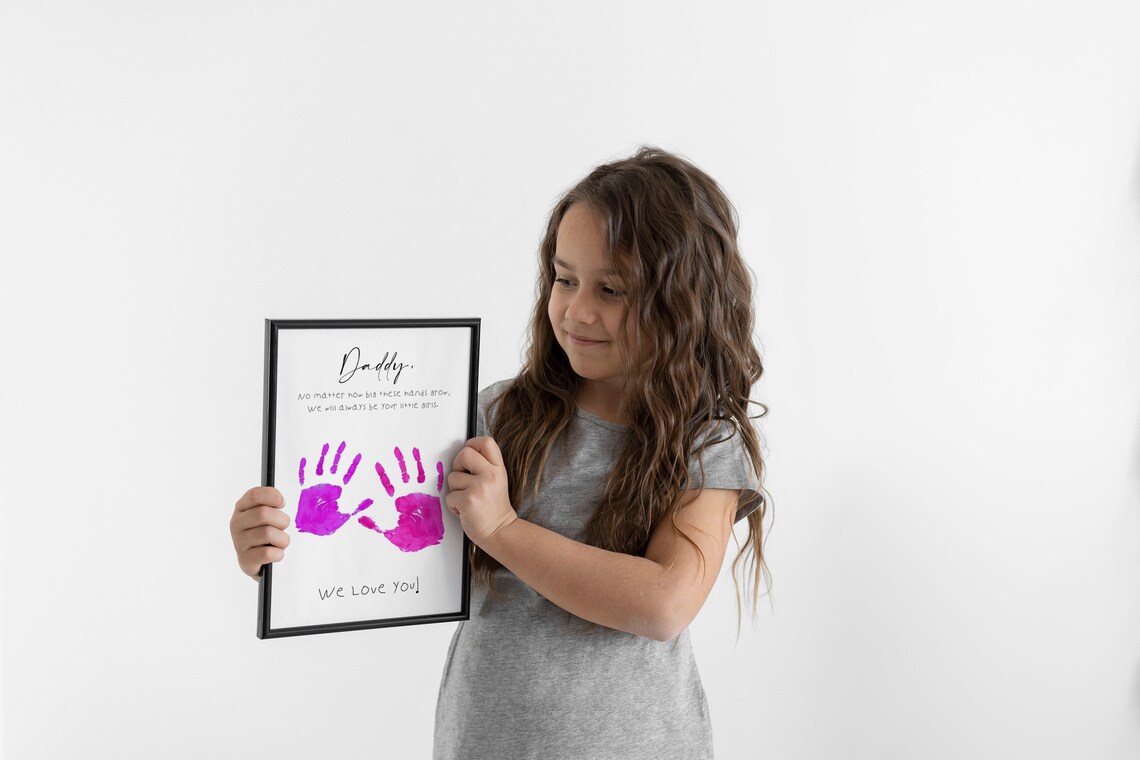 No Matter How Big These Hands Handprint Keepsake Art Print - Image 4
