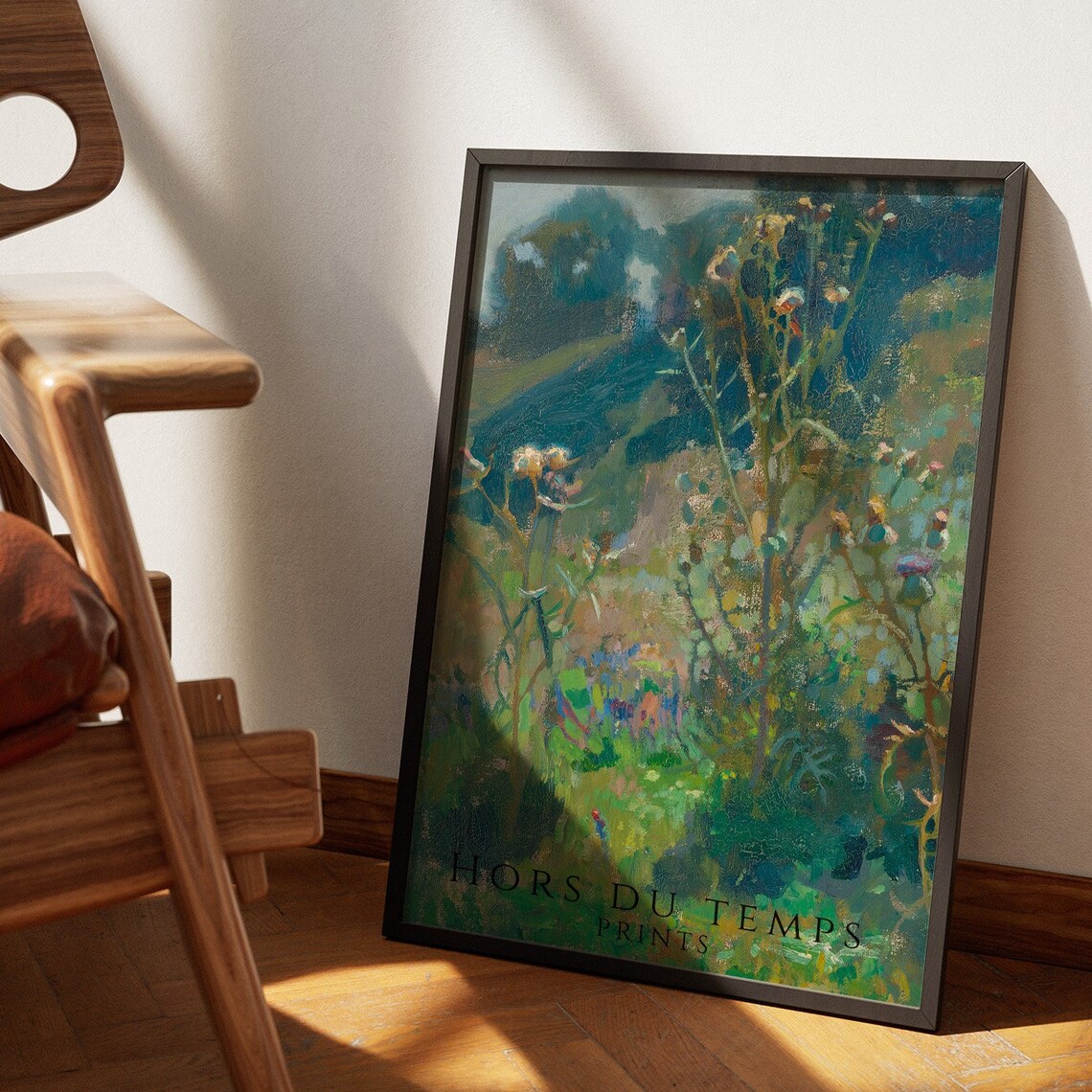 Tall Sunflowers in an Impressionist Garden Hillside Vintage Poster - Image 2
