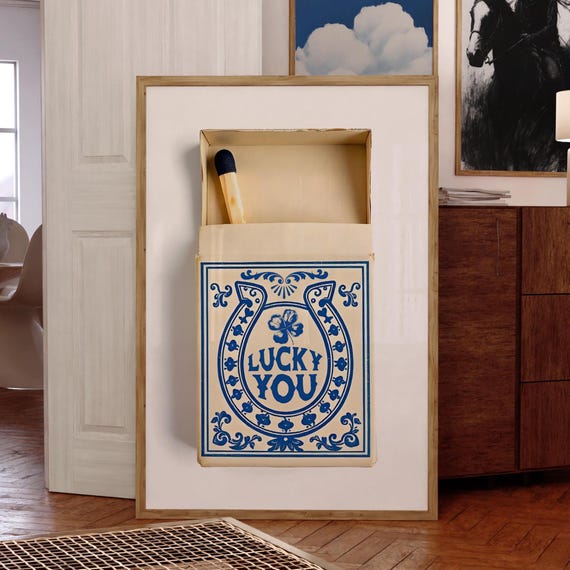 Lucky You Matchbook Print, Coastal Cowgirl Decor