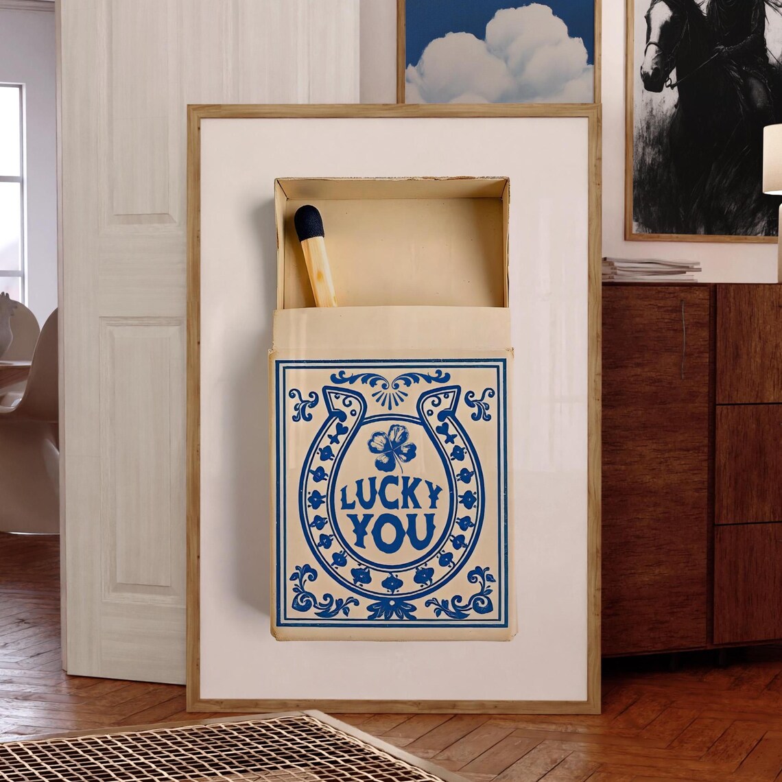 Lucky You Matchbook Print, Coastal Cowgirl Decor