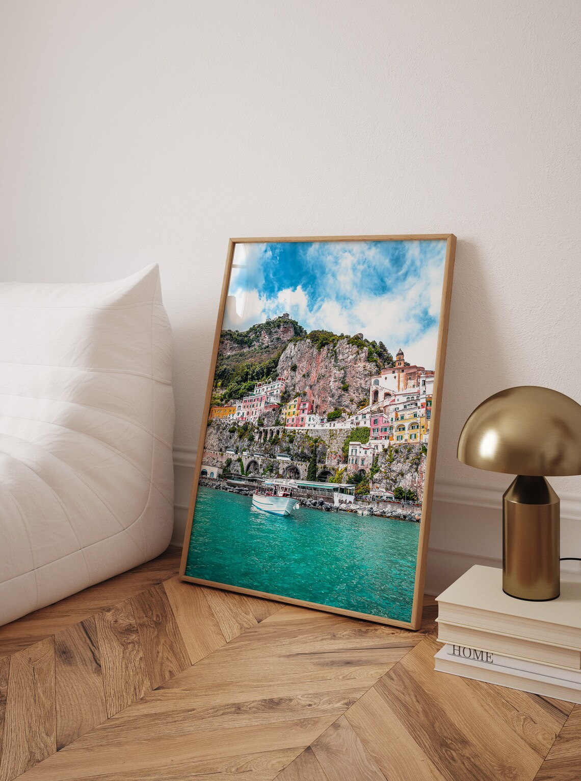 Amalfi Coast Italy Travel Poster, Coastal Art Print