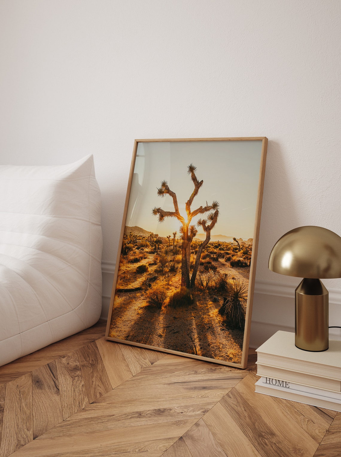 Joshua Tree Sunset Desert Photography Warm Golden Hour Art Print