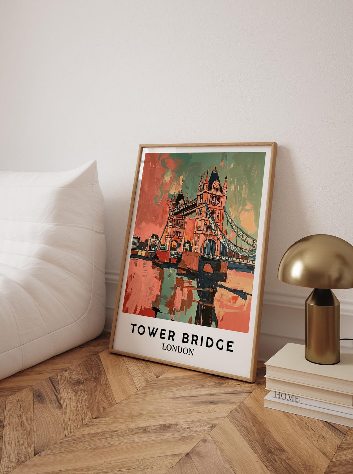 Tower Bridge Gouache Print London Cityscape Wall Art