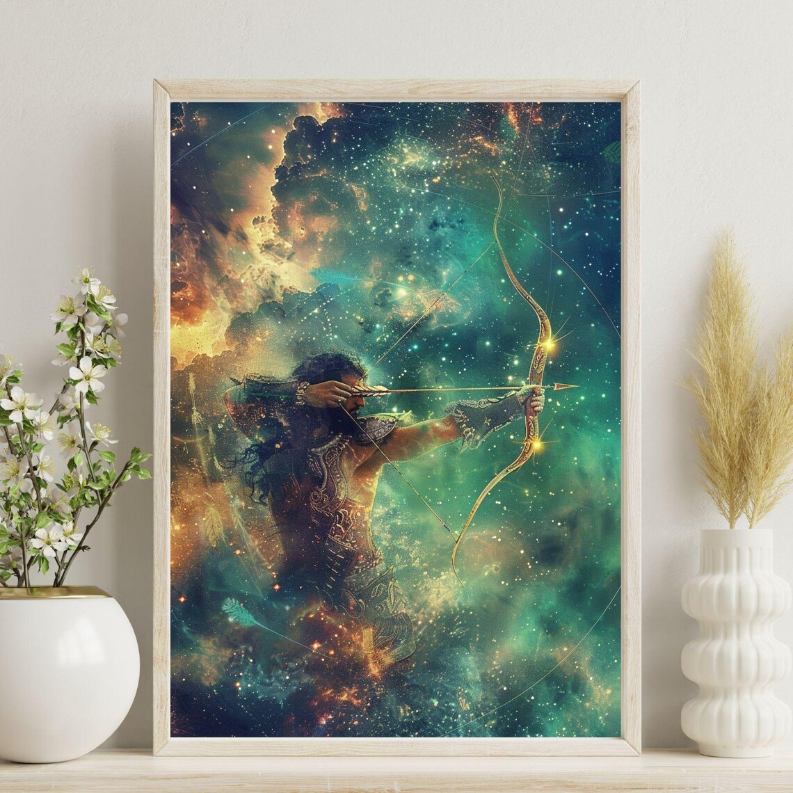 Sagittarius Zodiac Sign Archer Astrology Cosmic Nebula Art Poster