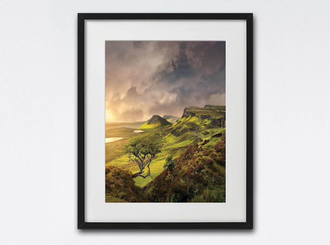 The Quiraing Isle of Skye Golden Light Sunset Scotland Poster