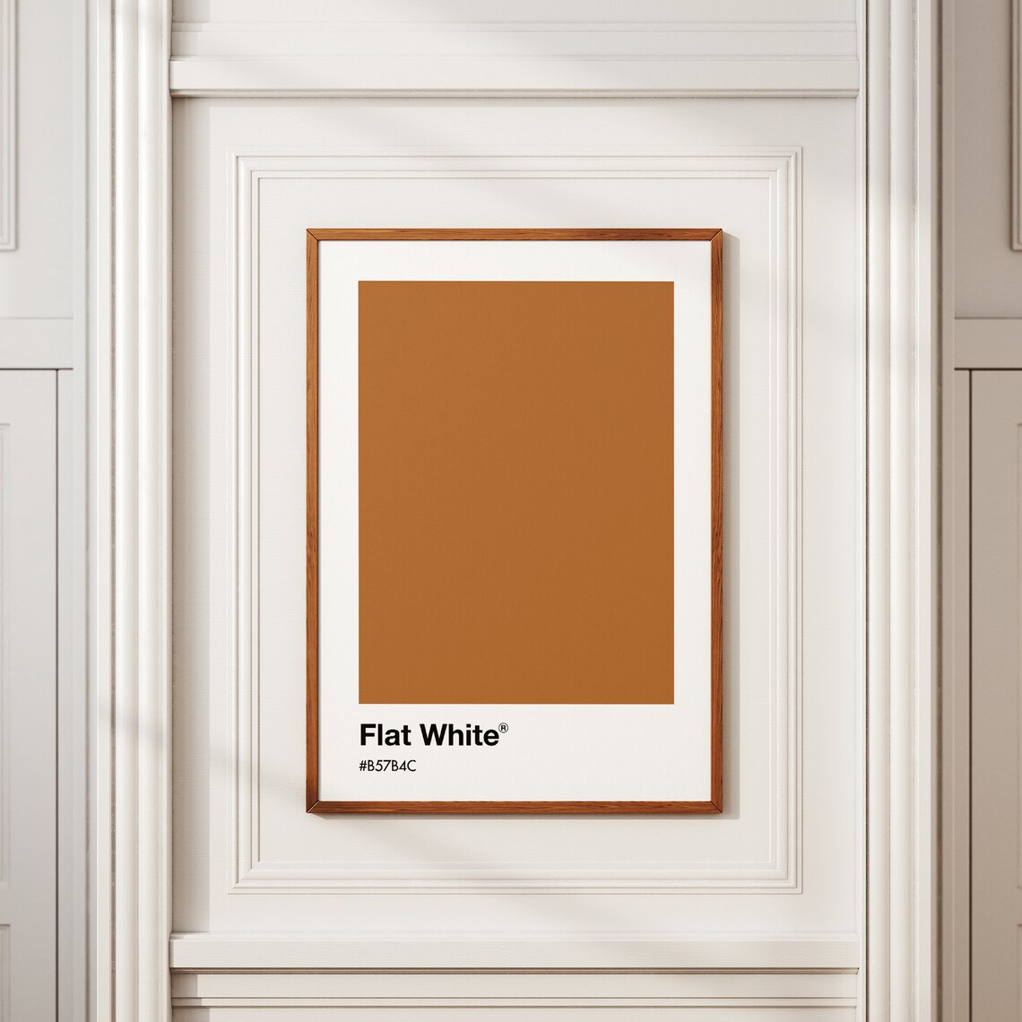 Flat White Brown Pantone Style Color Block Minimalist Art Print - Image 3