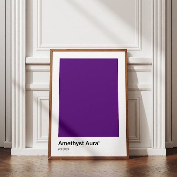 Amethyst Aura Purple Pantone Color Swatch Minimalist Art Poster