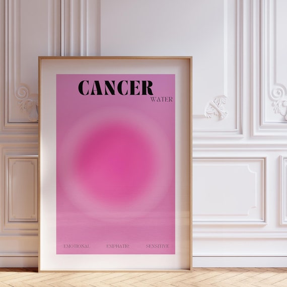 Aura Cancer Zodiac Poster Aesthetic Wall Art Astrology Gifts Manifestation Cancer Gift Teen Room Decor Spiritual Gifts Zodiac Print