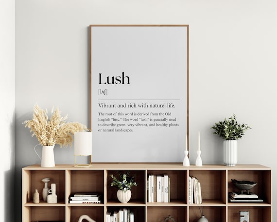 Lush Definition Minimalist Dictionary Word Art Typography Poster