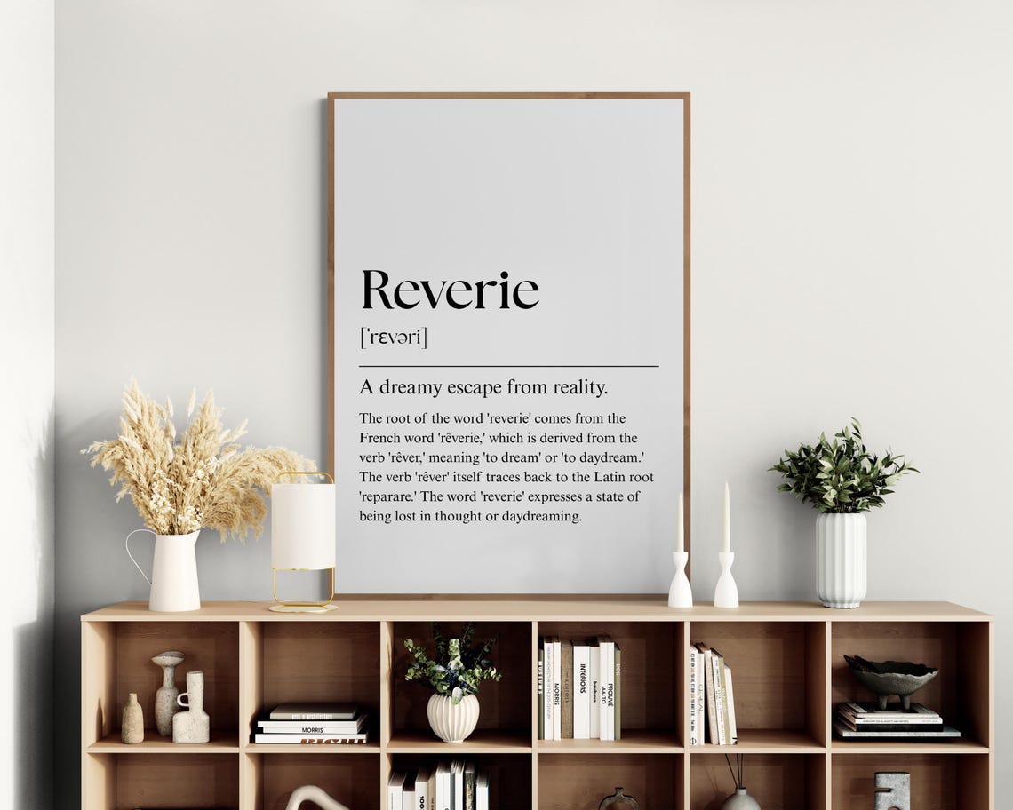Reverie Definition Minimalist Dictionary Word Art Typography Poster