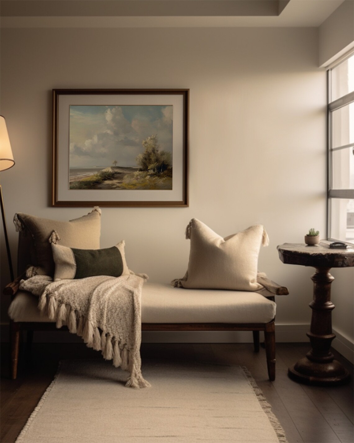 Vintage Coastal Seascape, Abstract Farmhouse Art Print - Image 4