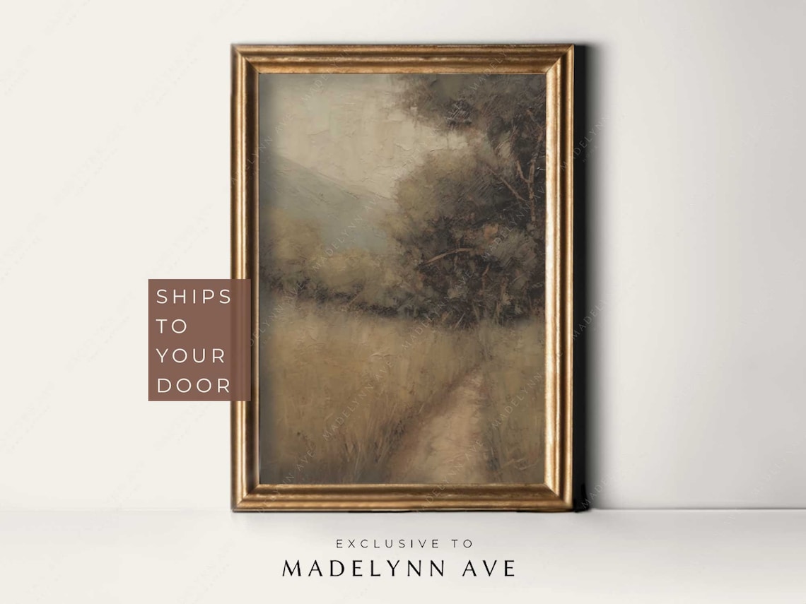 Modern Rustic Landscape Oil Painting Art Print