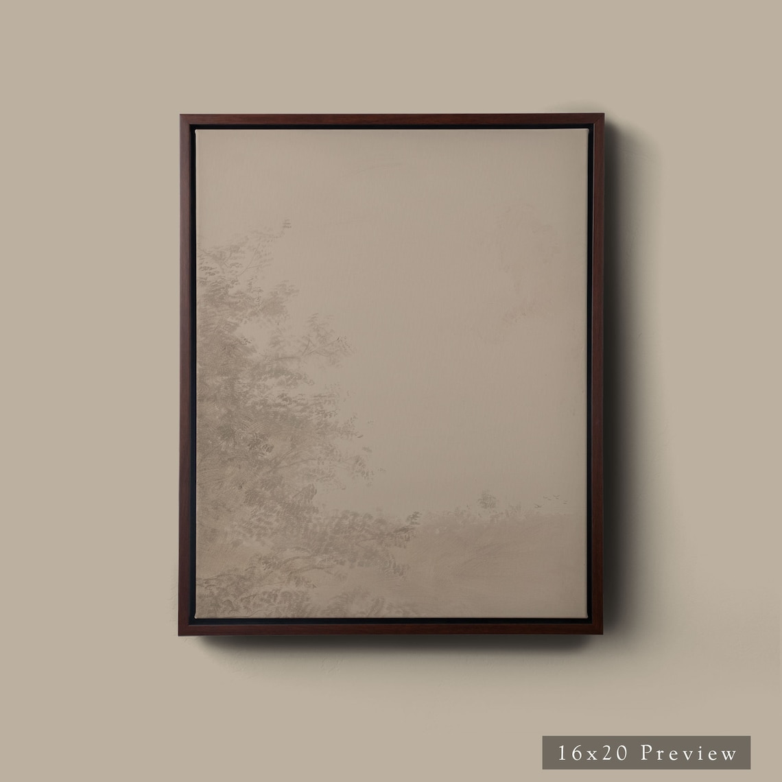Muted Green Woodland Abstract Calm Landscape Vintage Art Poster - Image 4