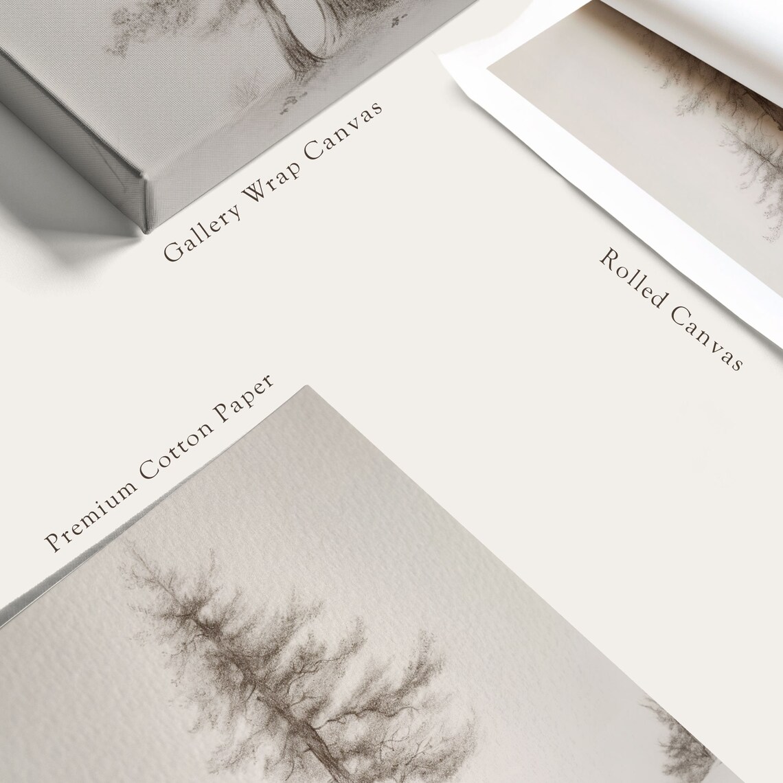 Modern Pine Tree Sketch Art Print, Farmhouse Style - Image 5