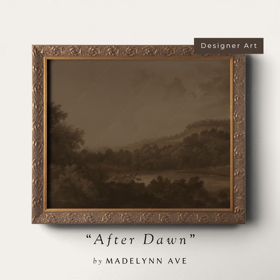 Moody Mountain Landscape, Modern Cottage Art Print