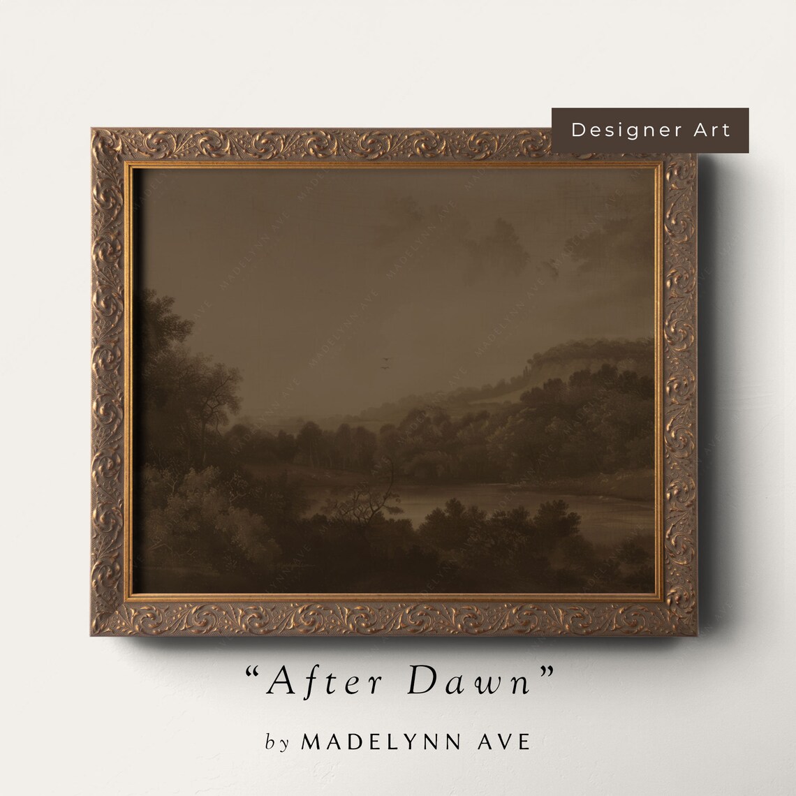 Moody Mountain Landscape, Modern Cottage Art Print