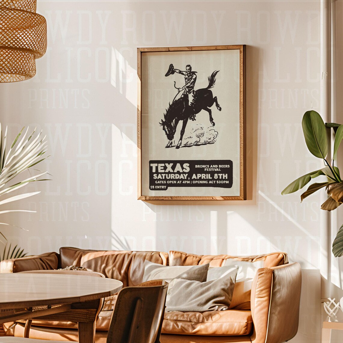 Texas Broncs And Beers Festival Black Bronc Rider Event Poster