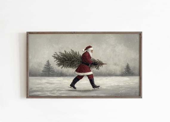 Frame Tv Art Santa Christmas Painting For The Frame Tv Moody