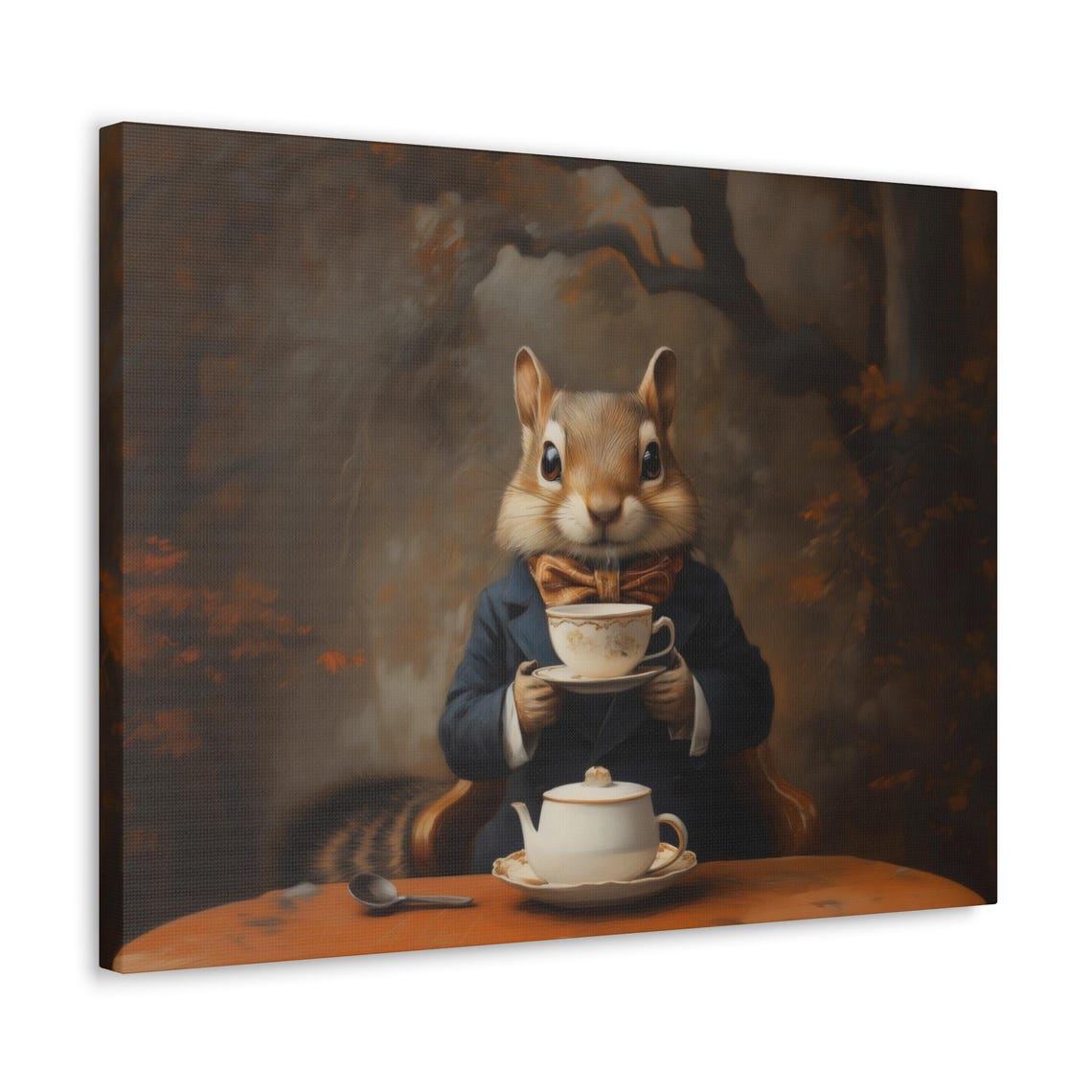 A Chipmunk For Tea Maximalist Eclectic Victorian Print Bold Altered Tea Party Portrait Fantasy Fun Colorful Renaissance Rustic Art - Image 4