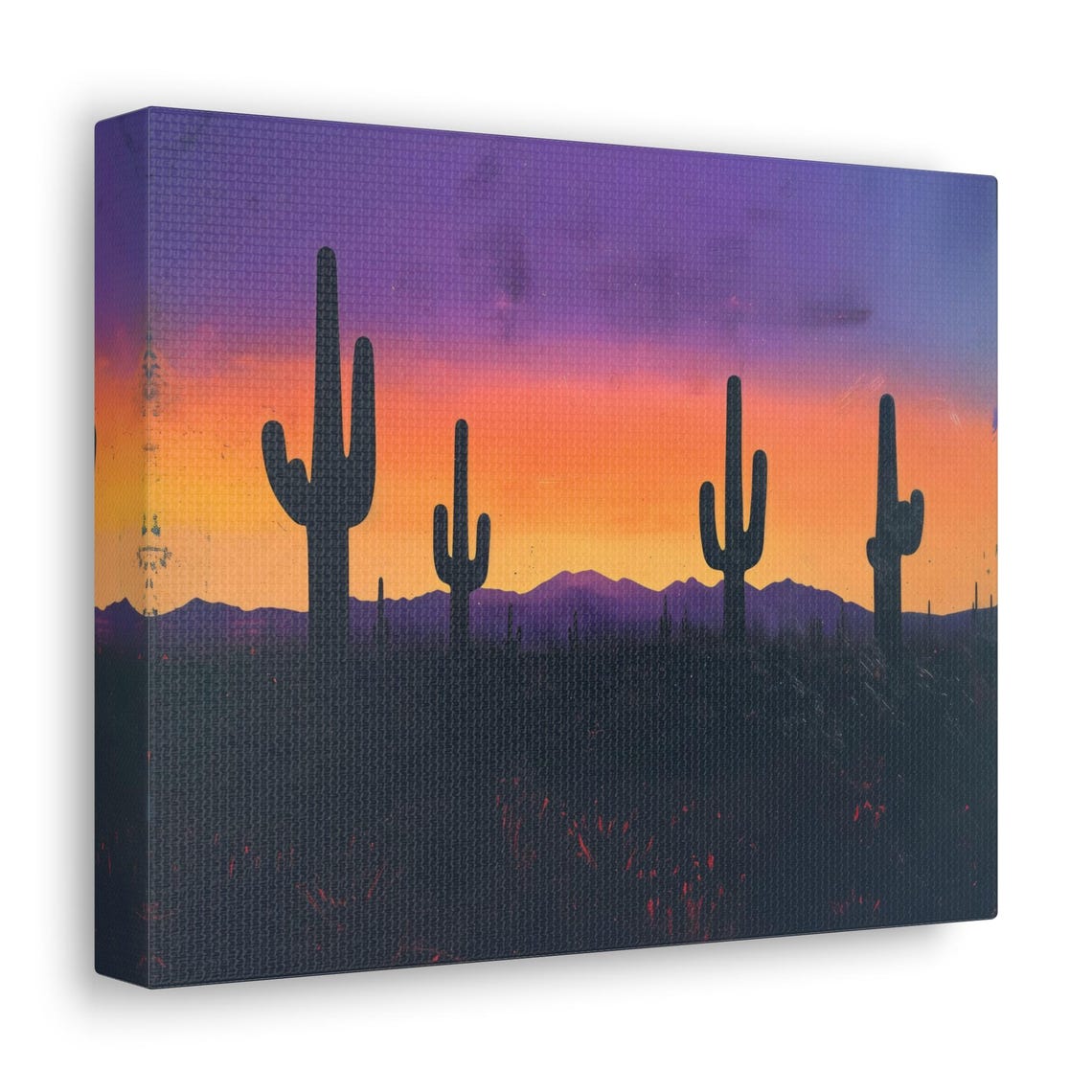 Saguaro Cactus Desert Sunset Purple Sky Southwestern Wall Art - Image 2
