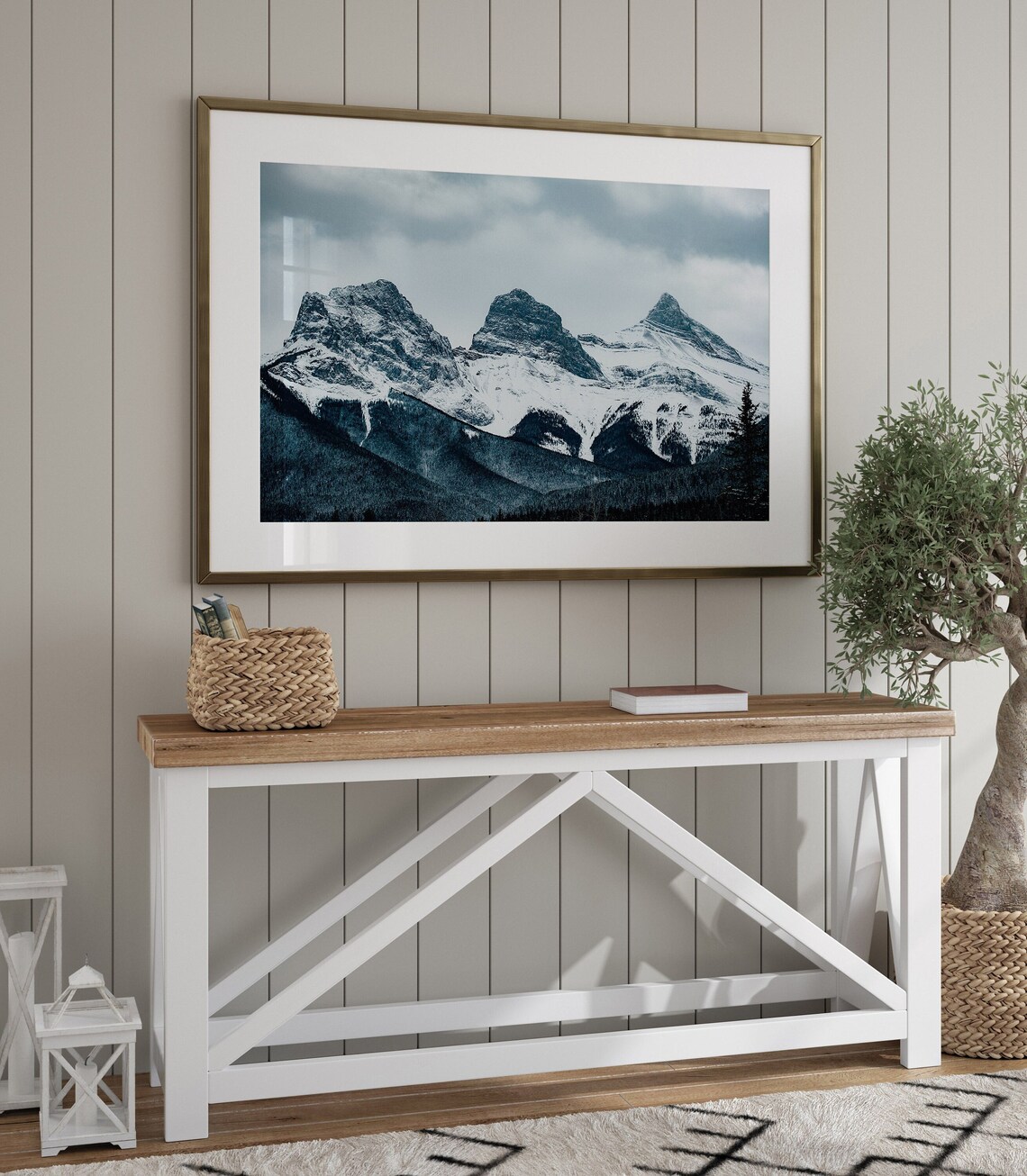 Three Sisters Mountain, Canmore Banff Photo Art Print