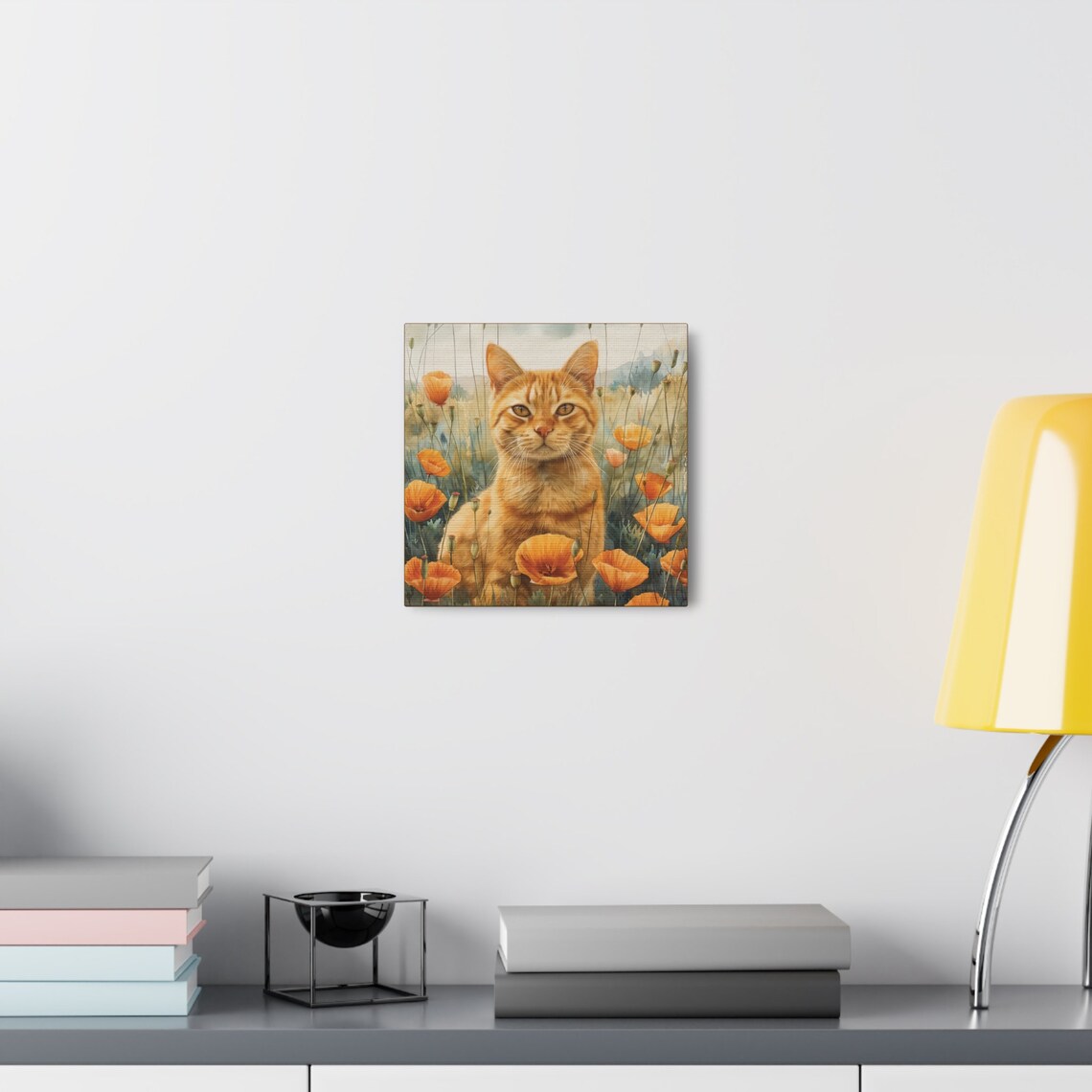 Ginger Tabby Cat Sitting in an Orange Poppy Field Watercolor Poster - Image 5