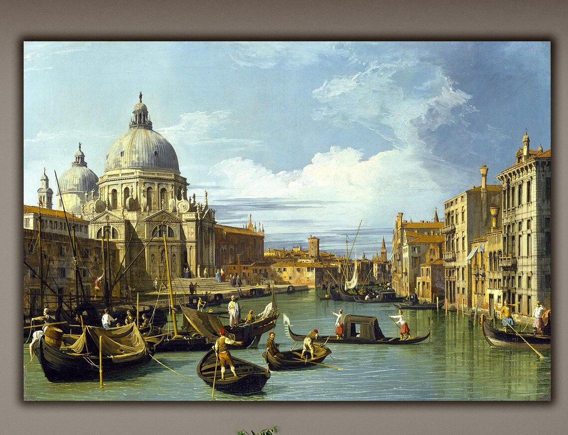 Canaletto Grand Canal Venice Salute Church Classic Oil Painting Poster