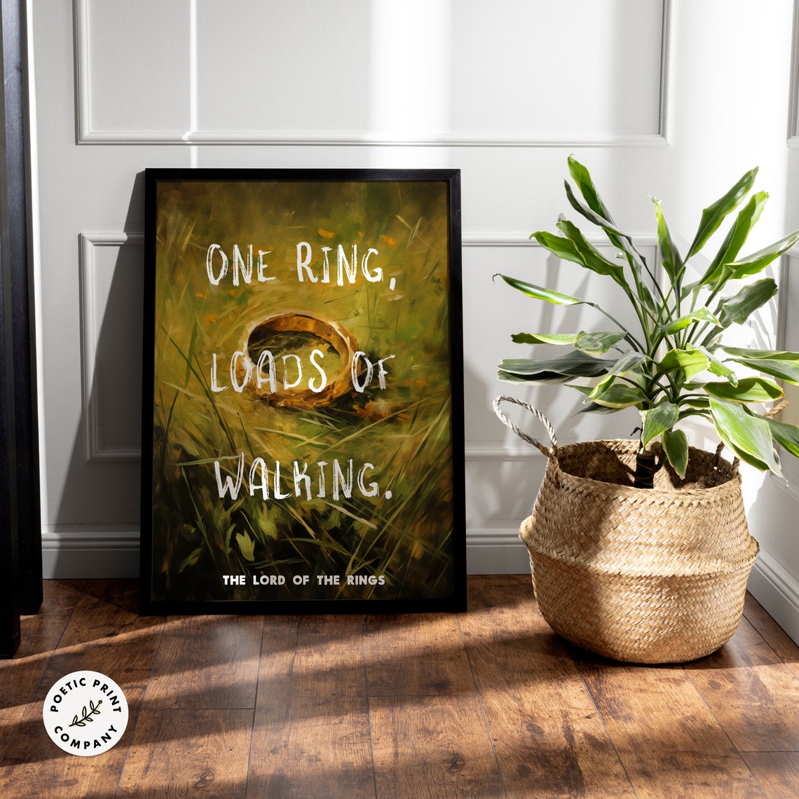 Lord Of The Rings One Ring Funny Humorous Quote Gold Ring Wall Poster - Image 2