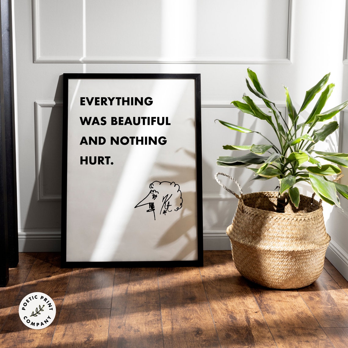 Kurt Vonnegut Everything Was Beautiful And Nothing Hurt Quote Poster - Image 4