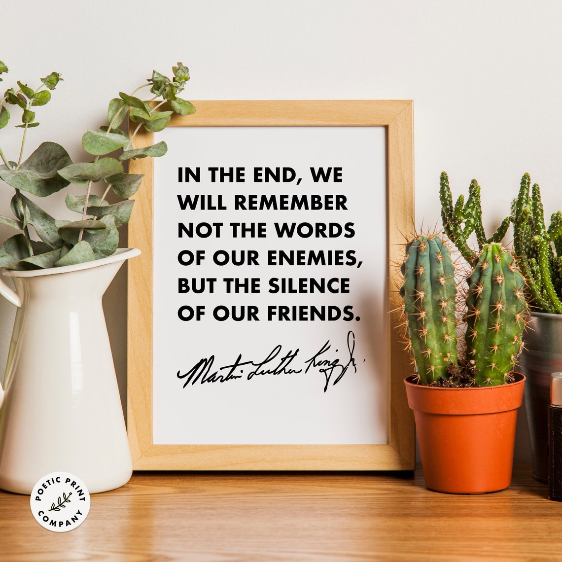 Martin Luther King Jr Silence Of Friends Minimalist Black White Poster - Image 6