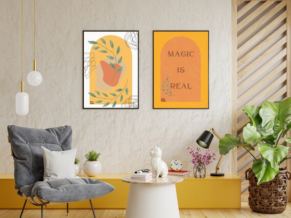Boho Wall Art Set Abstract Poster Magic Is Real Print