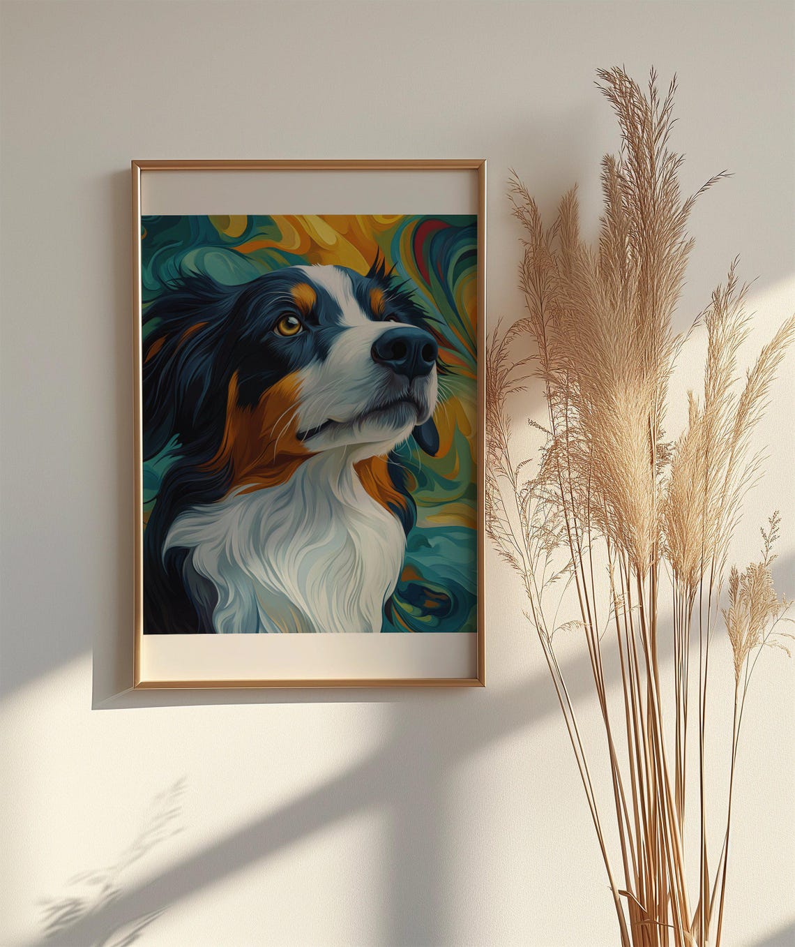 Bernese Mountain Dog Bold and Colorful Pop Art Portrait Art Poster - Image 2
