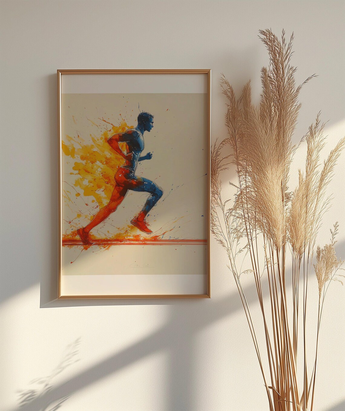 Colorful Runner Watercolor Splash Dynamic Athlete Art Poster - Image 2