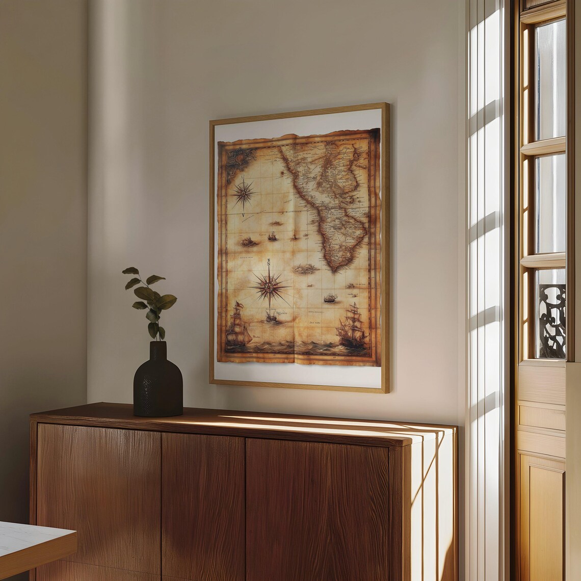 Antique Explorer's Map of Africa on Aged Parchment Art Poster - Image 4