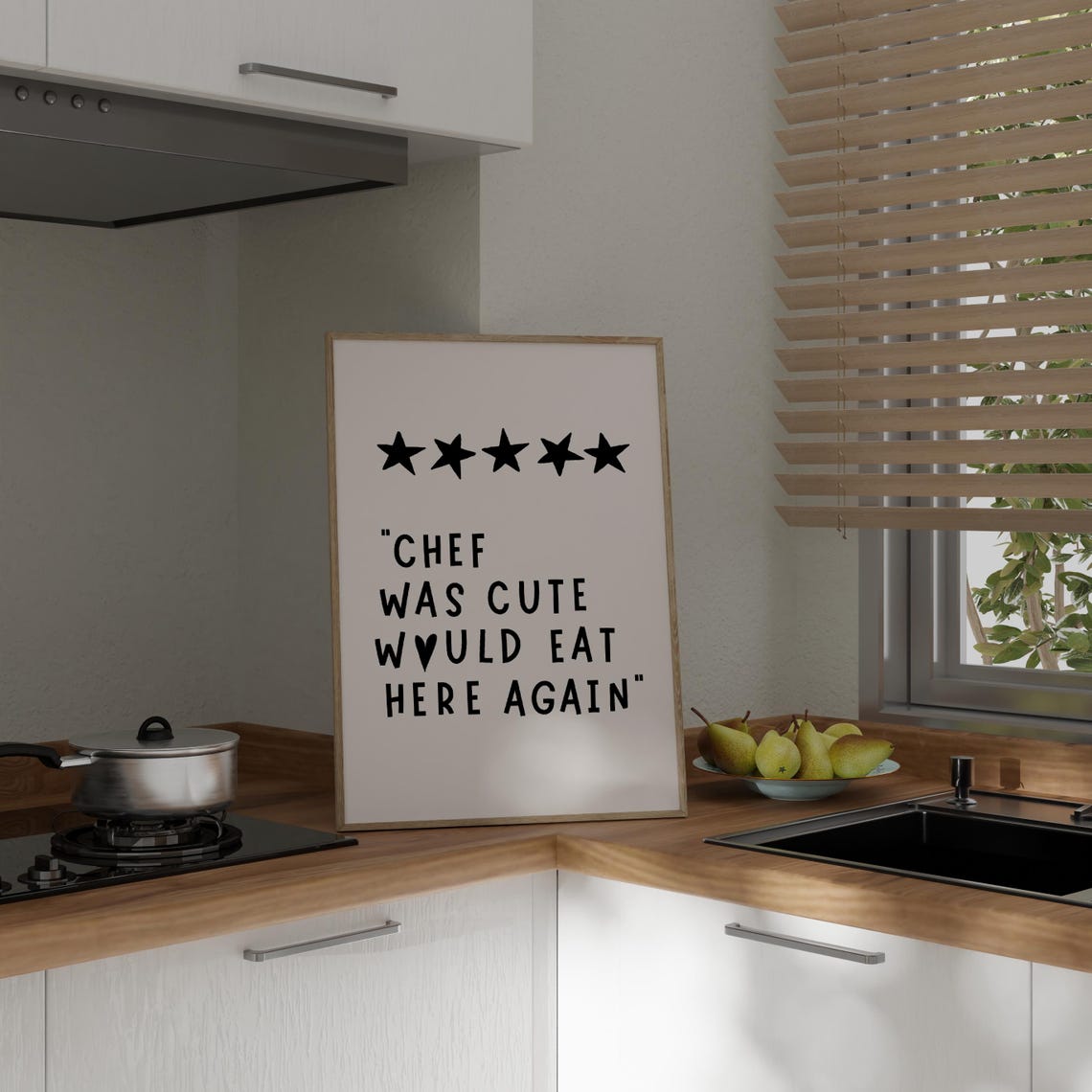 Black Chef Was Cute Funny Five Star Kitchen Review Quote Poster - Image 2