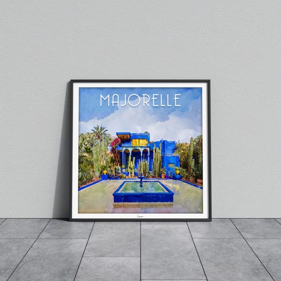 Majorelle Fountain Poster I Marrakech Garden