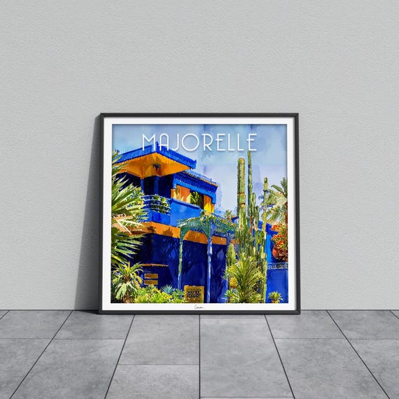 Majorelle Gardens Pastel Poster I Morocco Marrakech Ysl