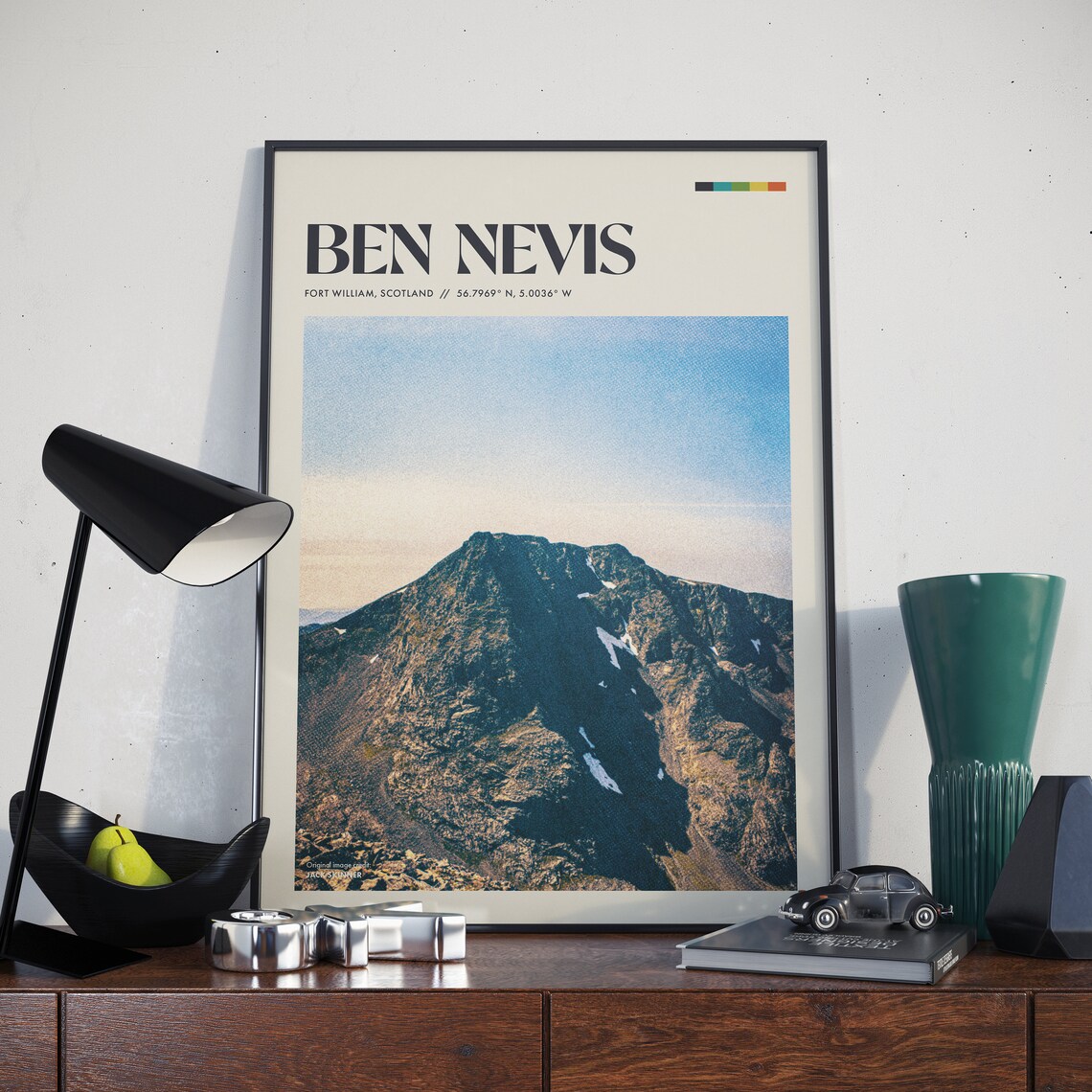 Ben Nevis Retro Poster, Vintage Travel Art Print