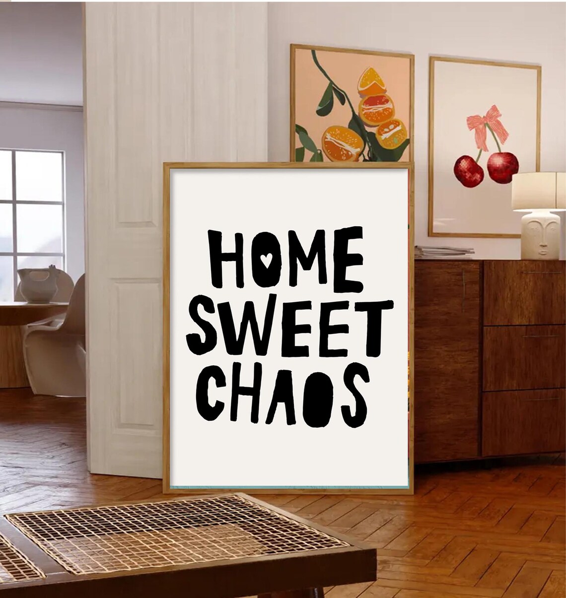 Home Sweet Chaos Boho Quote, Inspirational Typography - Image 3