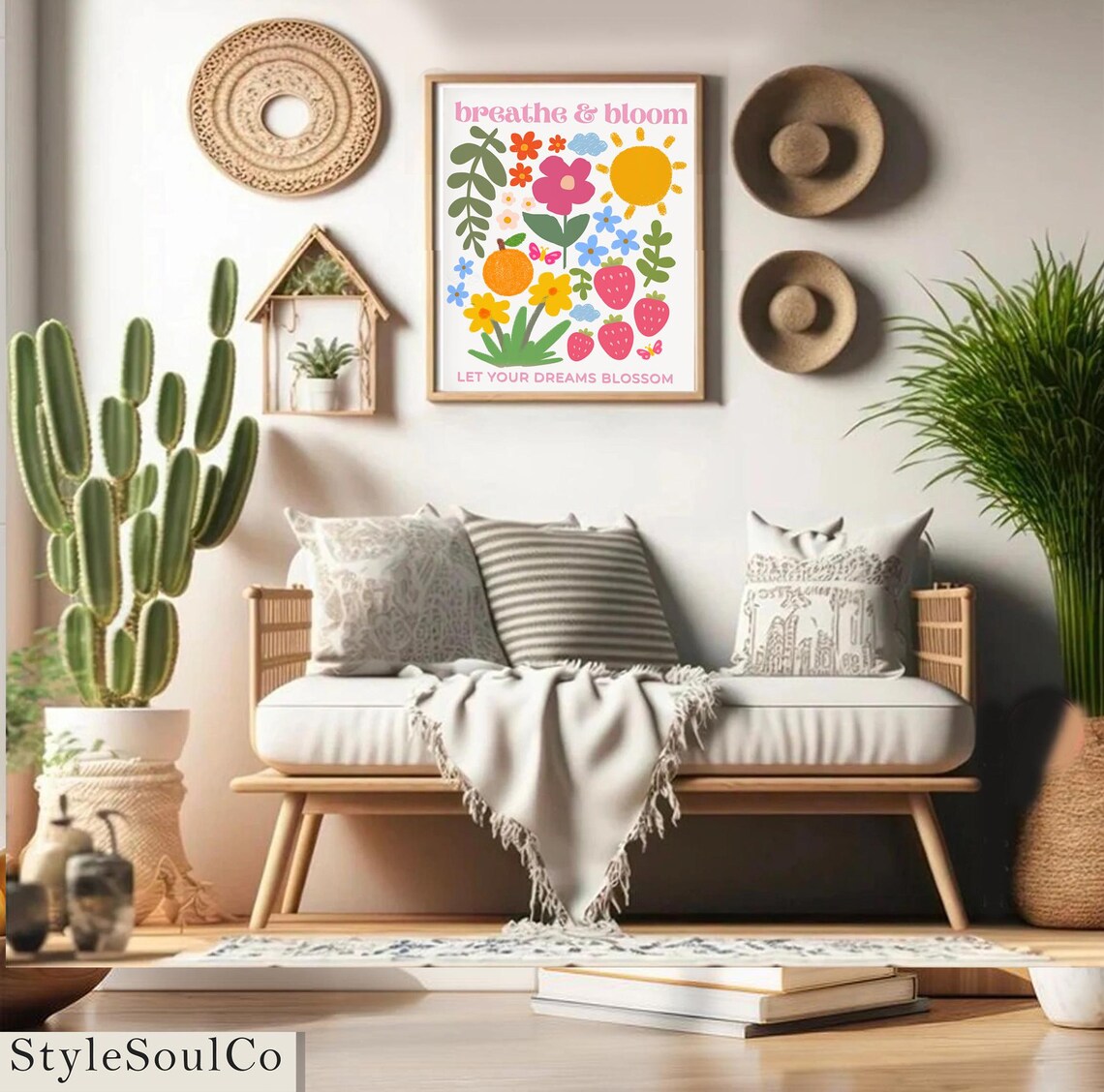Breathe Bloom Flower Market Yoga Decor Art Print - Image 4