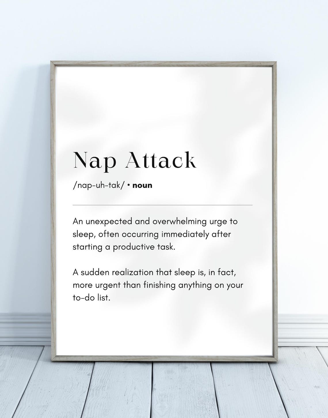 Nap Attack Definition Dictionary Style Funny Sleep Lover Humor Poster - Image 2