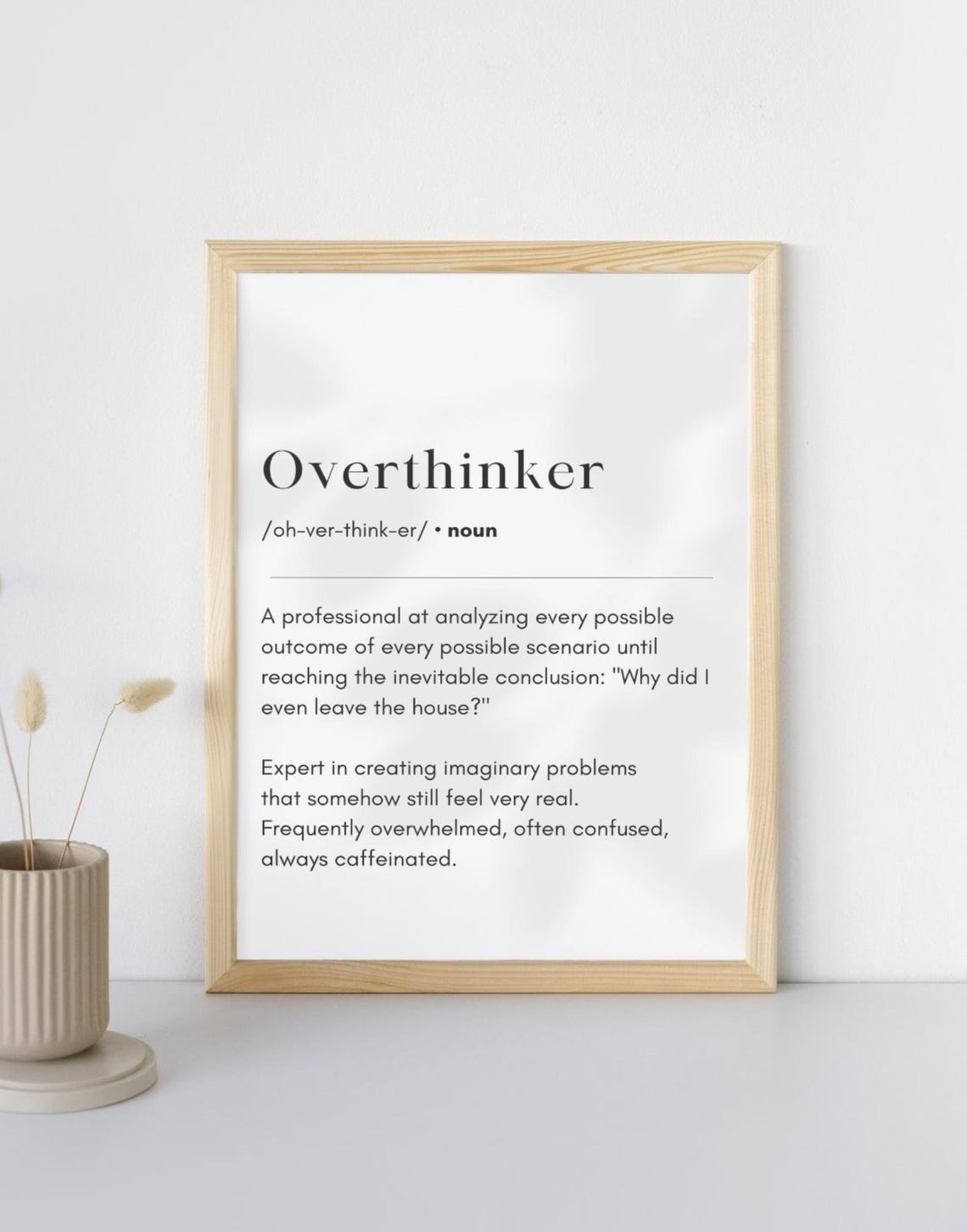 Overthinker Definition Dictionary Style Funny Relatable Quote Poster - Image 2