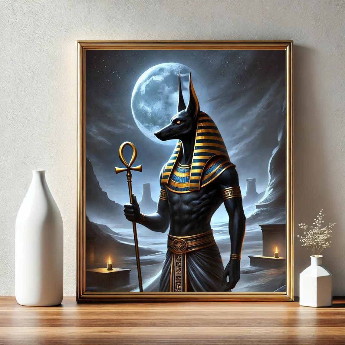 Anubis Egyptian Mythology Art Print, Home Decor