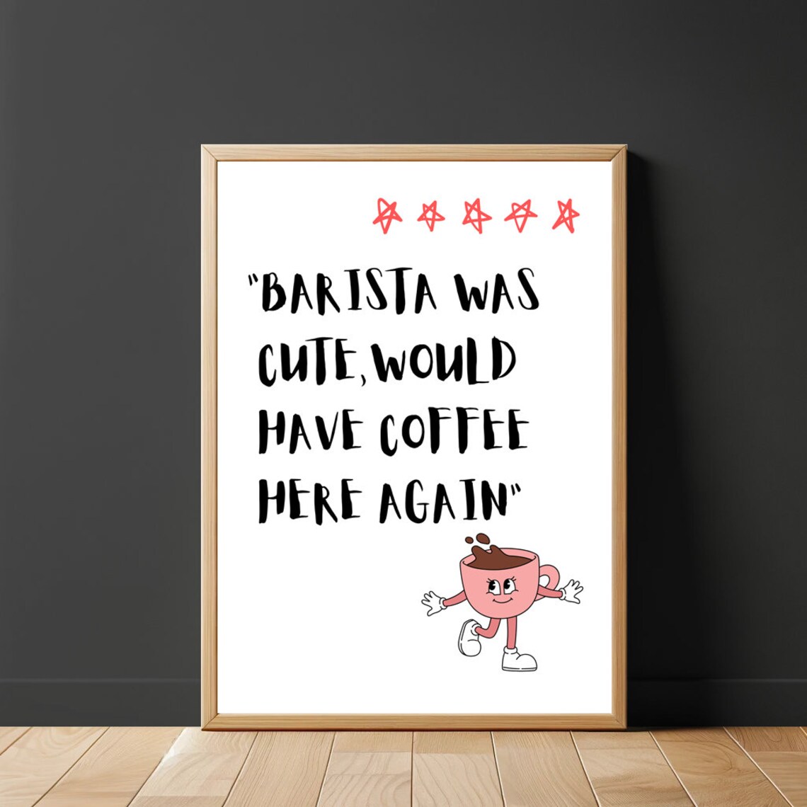 Cute Coffee Art Print Coffee Shops Or Home Decor Wall Art Coffee Poster Trendy Poster For Kitchencafe Retro Style - Image 2